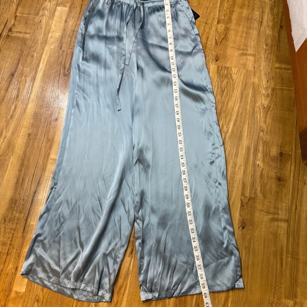 NWT Silk Silky Gray Blue Mulberry Silk Half Sleeve Luxury Feminine Pajama Set XS - Picture 8 of 10